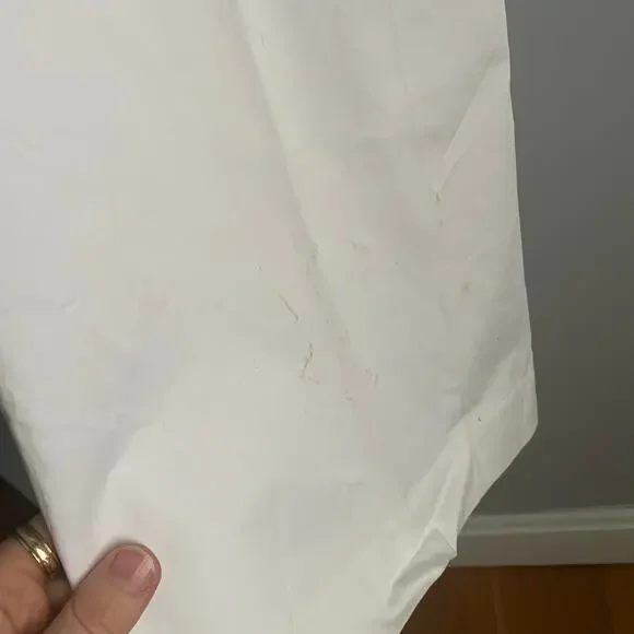 Kenar White Bootcut Low Rise Pants Y2K Dress Pants sz 12 Work Minimalist Neutral - Picture 5 of 6